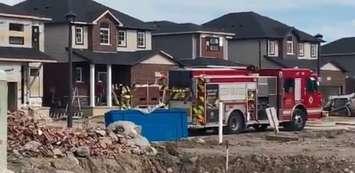 Several homes were evacuated in the area of  Applerock Ave and  Bridgehaven Dr in London, September 2, 2020. (Photo courtesy of the London Fire Department via Twitter) 
