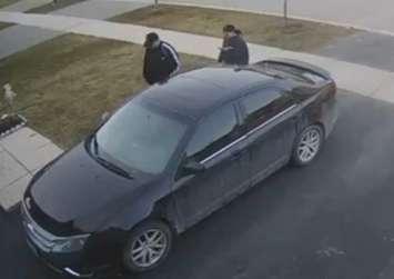 Two suspects in a vehicle theft in Woodstock, March 24, 2024. Photo courtesy of the Woodstock Police Service.