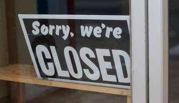 'Sorry, we're closed' sign. June 2020. (Photo by Alan Levine from Pxhere)