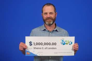 Shane Couchman of London won the $1M Maxmillion in the June 3 Lotto Max Draw. Photo courtesy of OLG.