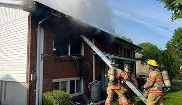 Firefighters on scene of a house fire at 1600 Nairn Ave., May 14, 2024. Photo provided by the London Fire Department. 