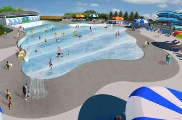 Artist rendering of a new wave pool at London's East Park. Photo courtesy of East Park.