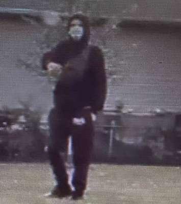 Norfolk OPP are searching for this man in connection with an armed robbery at  Lingwood Park in Waterford, June 2, 2022. Photo courtesy of West Region OPP.