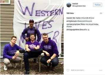 Images likes this one, showing a banner with the slogan ‘Western Lives Matter’ were posted to social media over the October 1-2, 2016 weekend, prompting backlash within the Western University community. (Photo courtesy of Instagram)