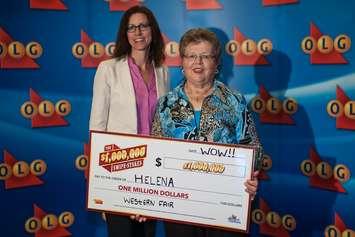 OLG Executive Director, Marketing, Deanne Rodrigue and winner Helena Vermeeren. Photo provided by the Ontario Lottery and Gaming Corporation. 