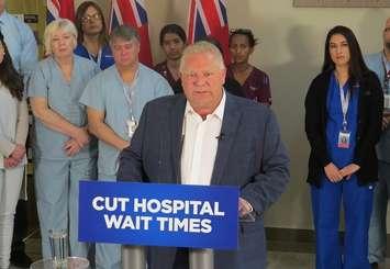 Ontario PC leader Doug Ford on a campaign stop in London, May 18, 2018. (Photo by Miranda Chant, Blackburn News)