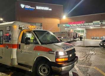 Chatham-Kent paramedics help in transferring patients to hospitals in the Erie St. Clair region. April 20, 2021. (Photo courtesy of Donald MacLellan via Twitter).