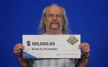 Brian Dagg of London won $100K in the December 15, 2021 Poker Lotto draw. Photo courtesy of the OLG.