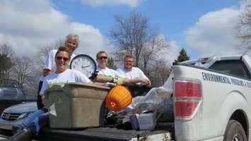 Director of Environment, Fleet and Solid Waste Jay Stanford and volunteers with a truck load of garbage collected during the 22 Minute London Makeover, April 22, 2016. Photo by Miranda Chant, Blackburn News.