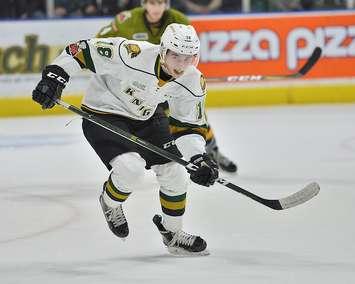 Liam Foudy of the London Knights. (Photo courtesy of Terry Wilson via OHL Images)