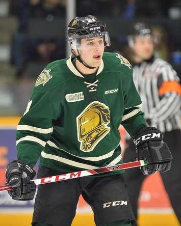 Chandler Yakimowicz of the London Knights. (Photo courtesy of Terry Wilson via OHL Images)