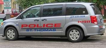 A St. Thomas police van. (File photo by Miranda Chant, Blackburn News)
