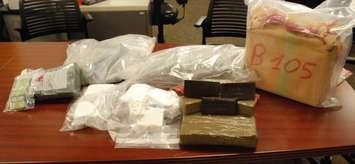 Drugs seized by London police in coordinated raids in London, St. Thomas, and Toronto, February 16, 2018. Photo courtesy of London police.