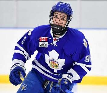 Photo of Logan Mailloux by Dan Hickling, courtsy of OHL images. 