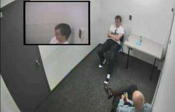 Nathaniel Veltman Police Interview June 7, 2021(Image captured from exhibit video from Ontario Superior Court of Justice)