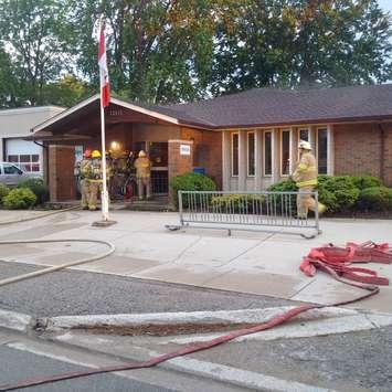 Strathroy-Caradoc Fire Department Crews respond to a fire at the Mt. Brydges library. June 6, 2016 (Photo courtesy of the Municipality of Strathroy-Caradoc via Facebook)