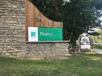 Pinery Provincial Park entrance in Grand Bend. August 7, 2018. (Photo by Colin Gowdy, BlackburnNews)