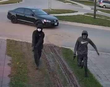 Two suspects in the murder of Lynda Marques of London on September 10, 2021. Photo courtesy of London police.