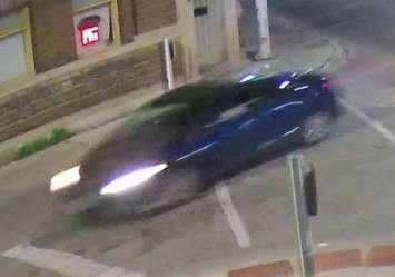London police are searching for this vehicle described as a blue, two-door sedan with a loud muffler that may have been involved in a fatal hit and run on September 18, 2022. Photo supplied by the London Police Service.