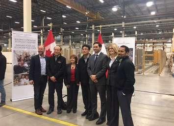 Local dignitaries at the Hanwha L&C Canada Inc. facility on Innovation Dr., November 25, 2016. Photo courtesy of the London Economic Development Corporation. 