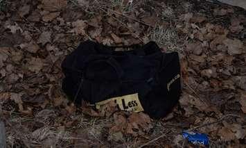 A black gym bag that contained the remains of a dead puppy found in St. Thomas, March 1, 2018. Photo courtesy of St. Thomas police. 