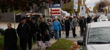 Participants at a 'freedom march' in Aylmer, October 24, 2020. Photo from Kimberly Neudorf on Facebook. 