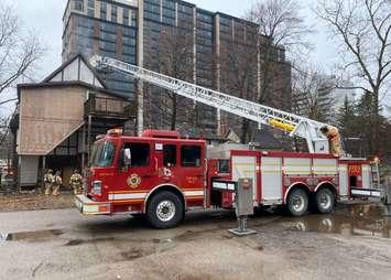 Fire at 1240 Richmond Street. March 28, 2020. (Photo courtesy of London Fire Department via Twitter).
