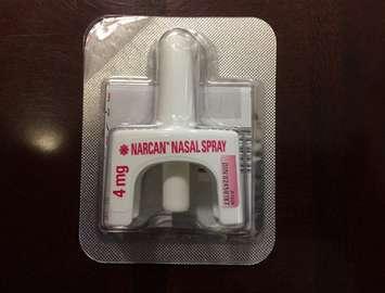 Naloxone nasal spray. (File photo by Paul Pedro, Blackburn News.)