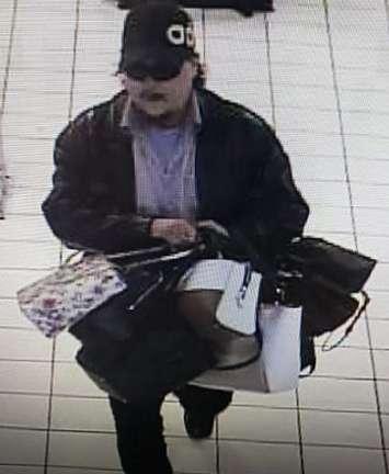 London police are looking for a man accused of stealing several purses from a store in White Oaks Mall., May 10, 2019. Photo courtesy of London police.