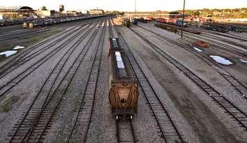 CP Rail trainyard in Moose Jaw Saskatchewan. (© Can Stock Photo / bobloblaw66)