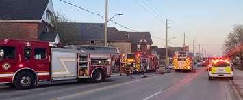 Emergency crews on scene of a basement fire at 256 Hamilton Road. Photo courtesy of the London Fire Department. 