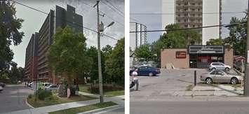 241 Simcoe St. and 446 York St. - the proposed sites for permanent supervised drug consumption facilities in London. Photo from Google Street View.