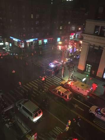 Emergency crews respond following an explosion in New York, September 17, 2016. (Photo courtesy of Liz Mandel via Twitter)
