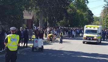 Photo of street party  on "fake Homecoming" weekend from Twitter @lpsmediaoffice