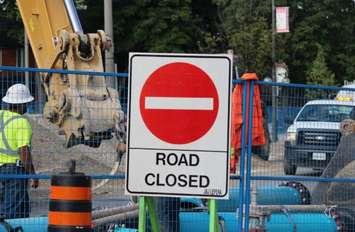 A road closed for road repairs. (File photo by Adelle Loiselle.)