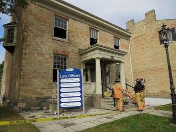 London fire officials are investigating a blaze that broke out inside a historic building at 435 Ridout St., September 24, 2018. (Photo by Miranda Chant, Blackburn News)
