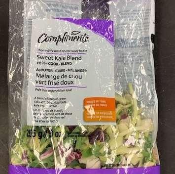 Sobeys Compliments brand Sweet Kale Blend. Photo from the Canadian Food Inspection Agency.