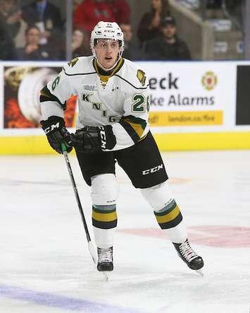 Josh Nelson of the London Knights. (Photo courtesy of by Luke Durda via OHL Images)