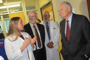 American actor Alan Alda tours the lung imaging facilities at Robarts Research Institute at Western University, November 10, 2016. (Photo by Kirk Dickinson, Blackburn News)