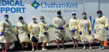 Mobile testing clinic in Chatham-Kent. July 2020. (Photo courtesy of the CKHA via Twitter.)