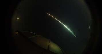 A timelapse image of the fireball event from start to finish, November 19, 2022. Image courtesy Western Meteor Group.