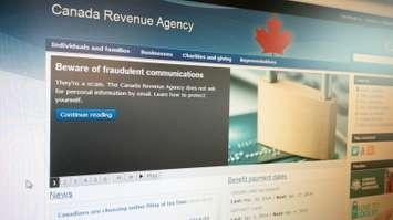 The Canada Revenue Agency website warns of fraud (BlackburnNews.com file photo)