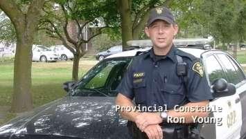 Screen shot from OPP video on seat belt safety