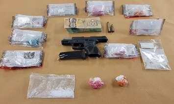 A gun and various drugs seized by London police, May 12, 2022. Photo courtesy of London police. 