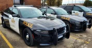 Ontario Provincial Police cruisers.  (Photo from OPP West Region Twitter account)