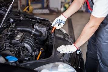 File photo of a technician performing an oil change. Photo courtesy of © Can Stock Photo / takoburito. 