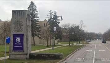 The entrance gates at Western University.  (Capture via Google Street View.)