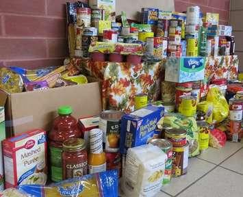 Food donations for the London Food Bank. (File photo by Miranda Chant, Blackburn News.)