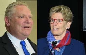 Progressive Conservative Leader Doug Ford and Premier Kathleen Wynne.  (File photos by Miranda Chant, Blackburn News.)