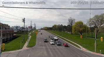 An example of footage from a new traffic monitoring camera at the intersection of Commissioners Road and Wharncliffe Road. (Photo supplied by the City of London.) 